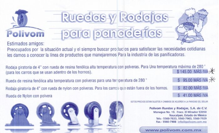 RUEDAS/RODAJAS DE RESINA FENOLICA Y NYLON